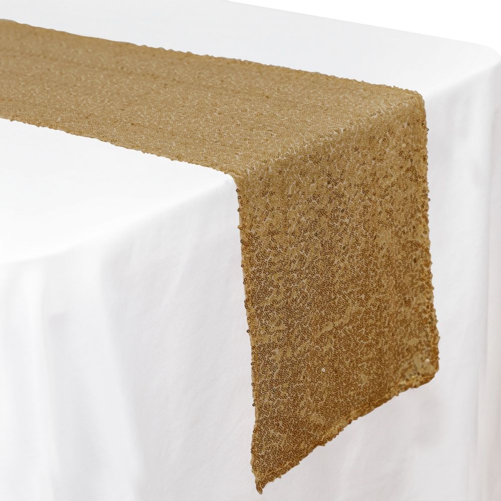 6 pieces of Sequin Table Runner 12" X 108" - Gold