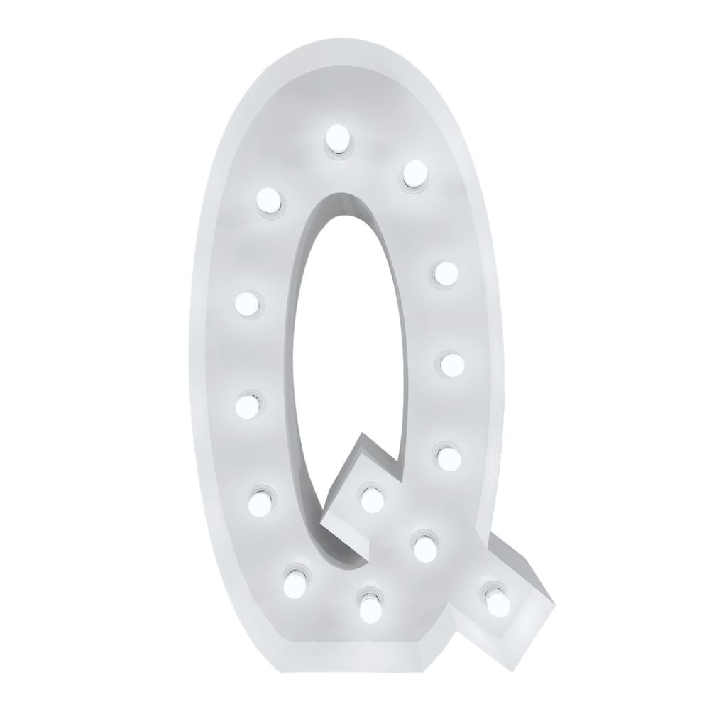 4ft Light Up Marquee Letters Q - White