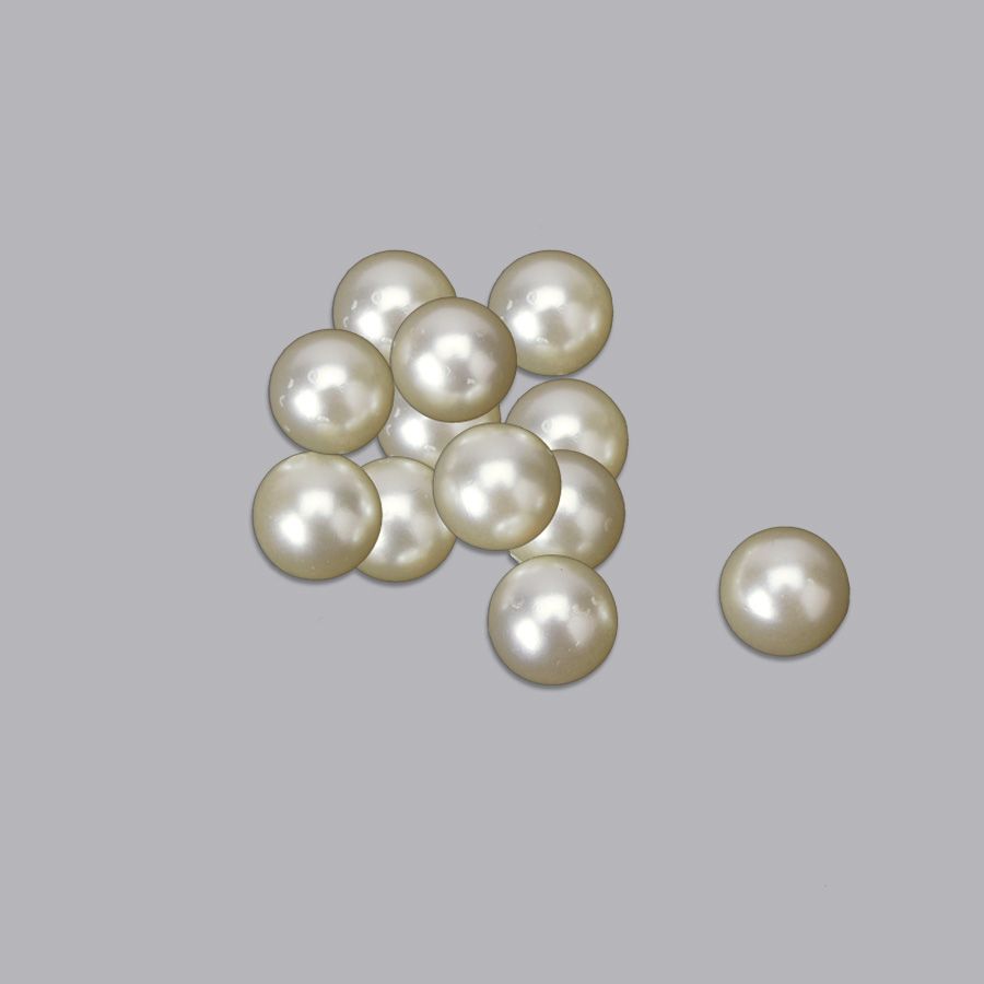 12 pieces of Pearl Beads No Hole For Table Scatters Full Round 20mm - Ivory