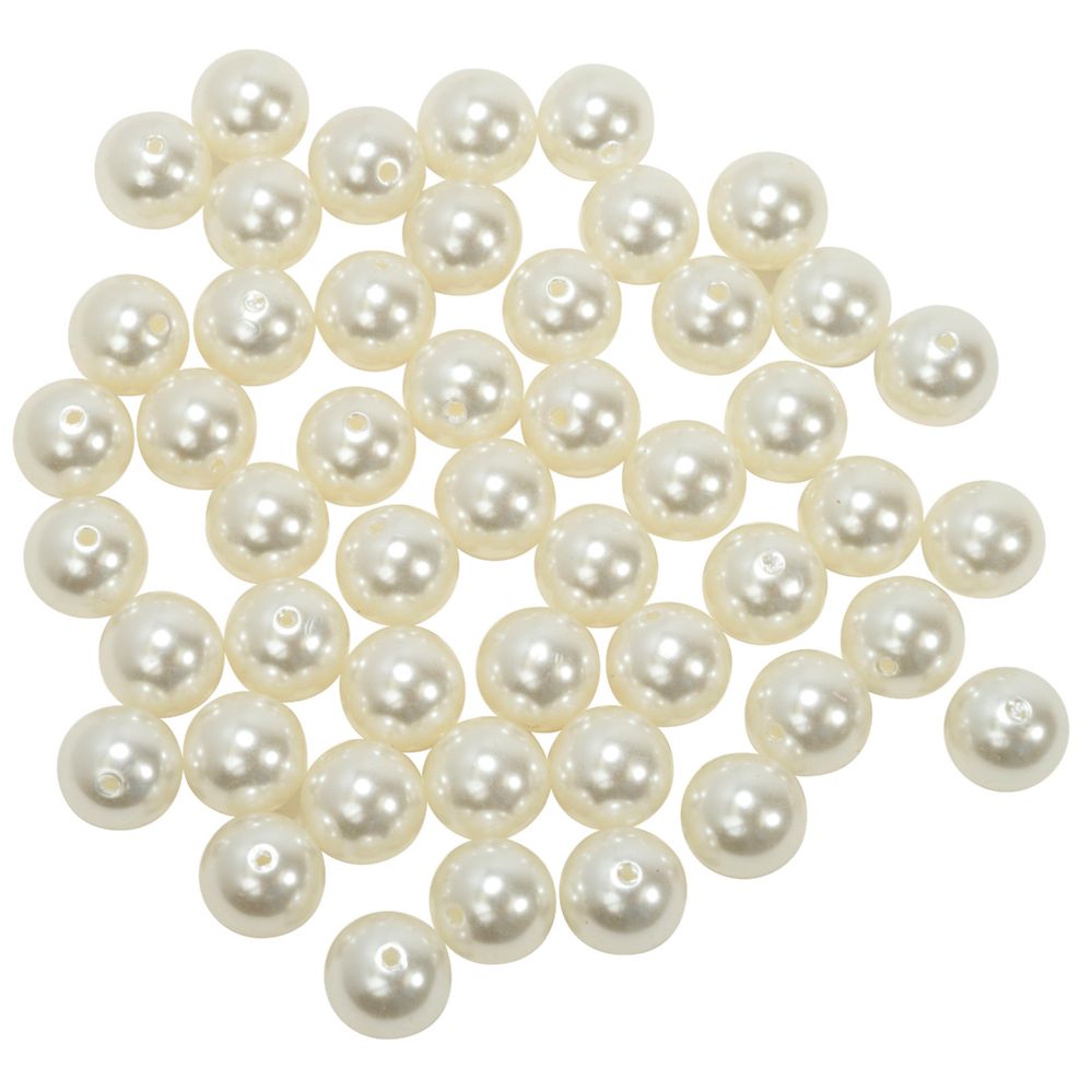 12 pieces of 20mm Craft Pearl Beads With Hole 454g - Ivory