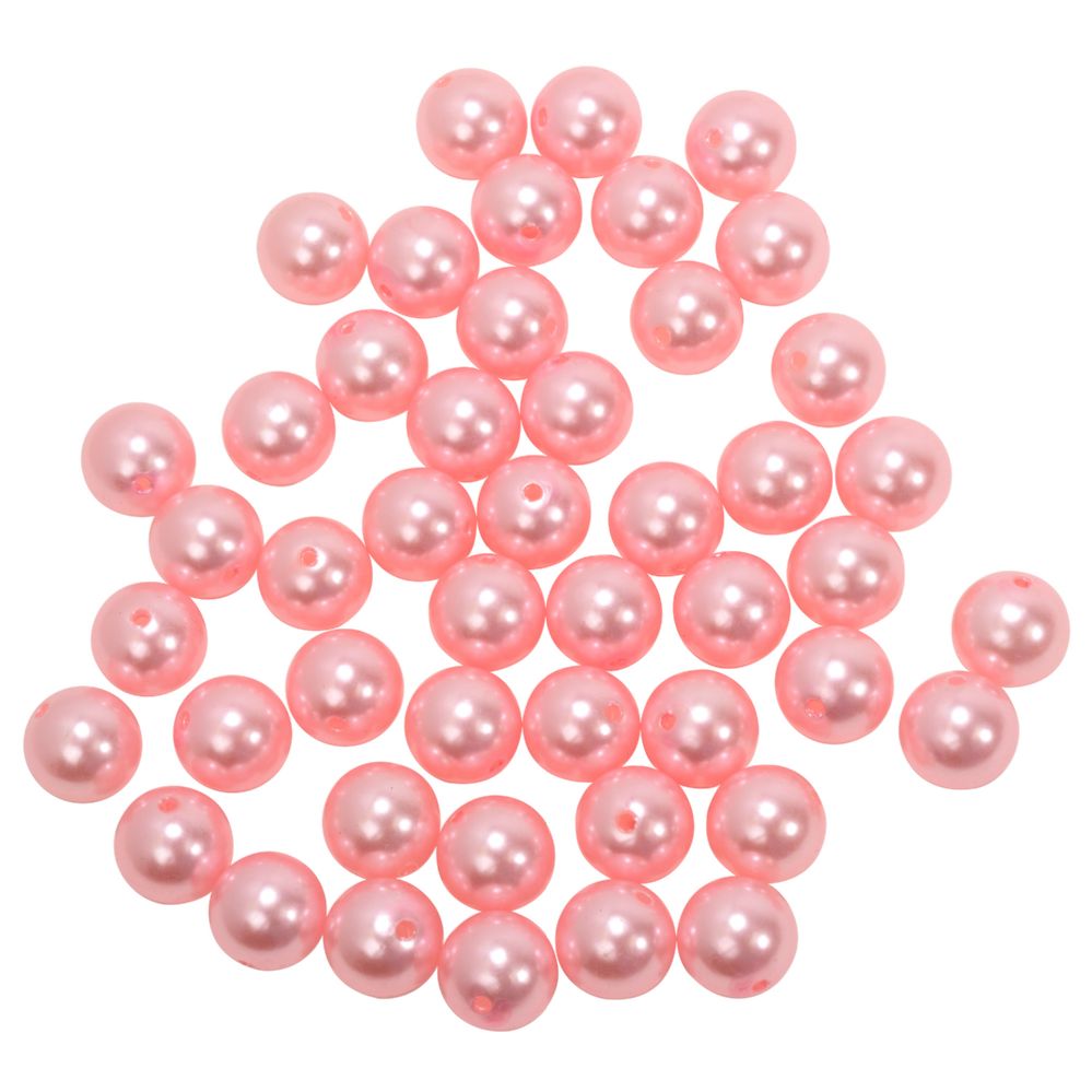 12 pieces of 20mm Craft Pearl Beads With Hole 454g - Pink