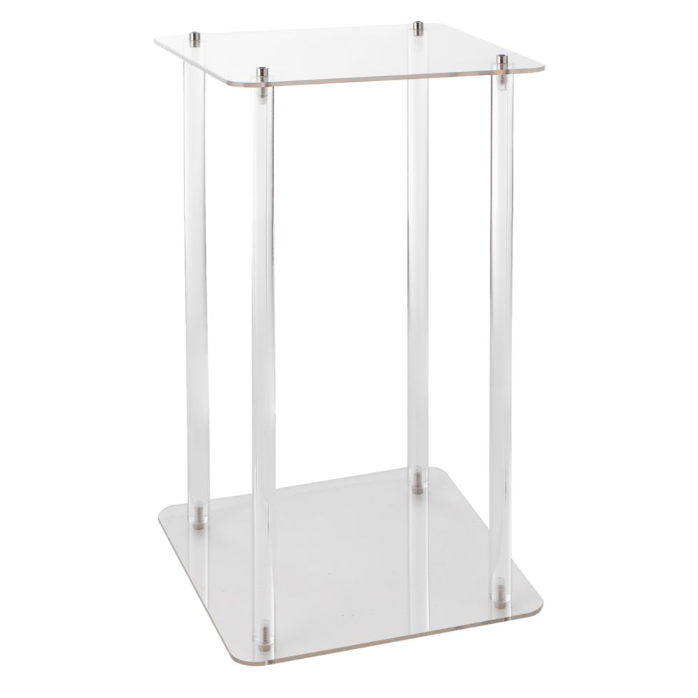 4 Pieces of Modern Square Acrylic Floral Riser 16 inch - Clear