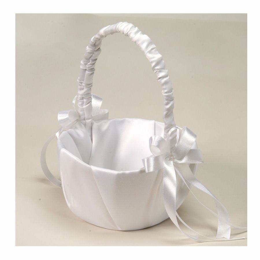 12 pieces of Wedding Basket With Satin Bow Accent