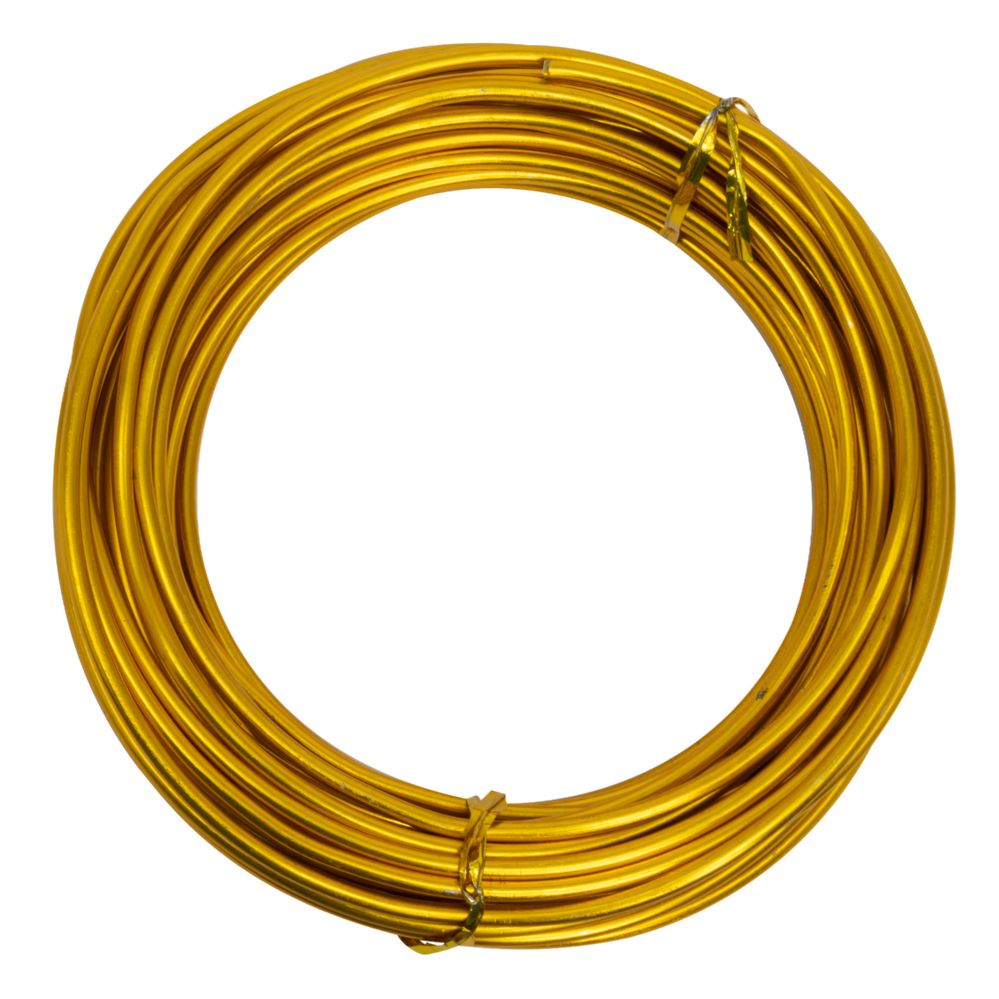 20 pieces of 3.0mm (9 Gauge) Aluminum Wire 10 Yds/roll - Gold