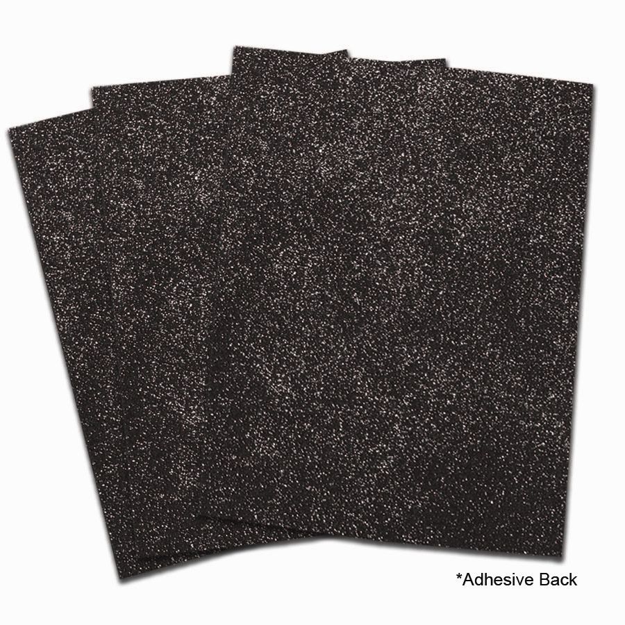 5 pieces of Eva Foam Glitter Large Sheet 10pk - Black