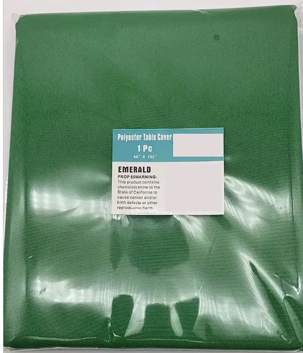 24 Pieces of Emerald Green Polyester Table Cover 102in