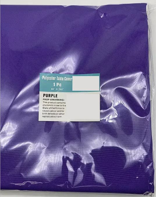 24 Pieces of Purple Polyester Table Cover 102in