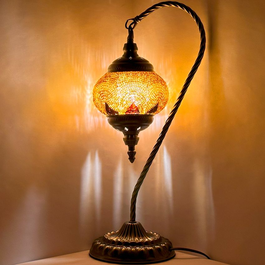 12 Pieces Light Orange Swan Neck Handmade Turkish Mosaic Lamps Without Bulb Lamps and Lanterns at alltimetrading