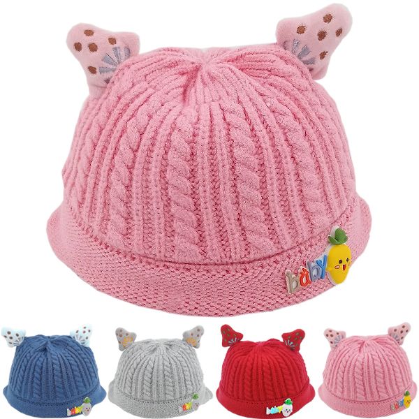 24 Pieces of Kid's Warm Knit Winter Beanie Hat With Ear