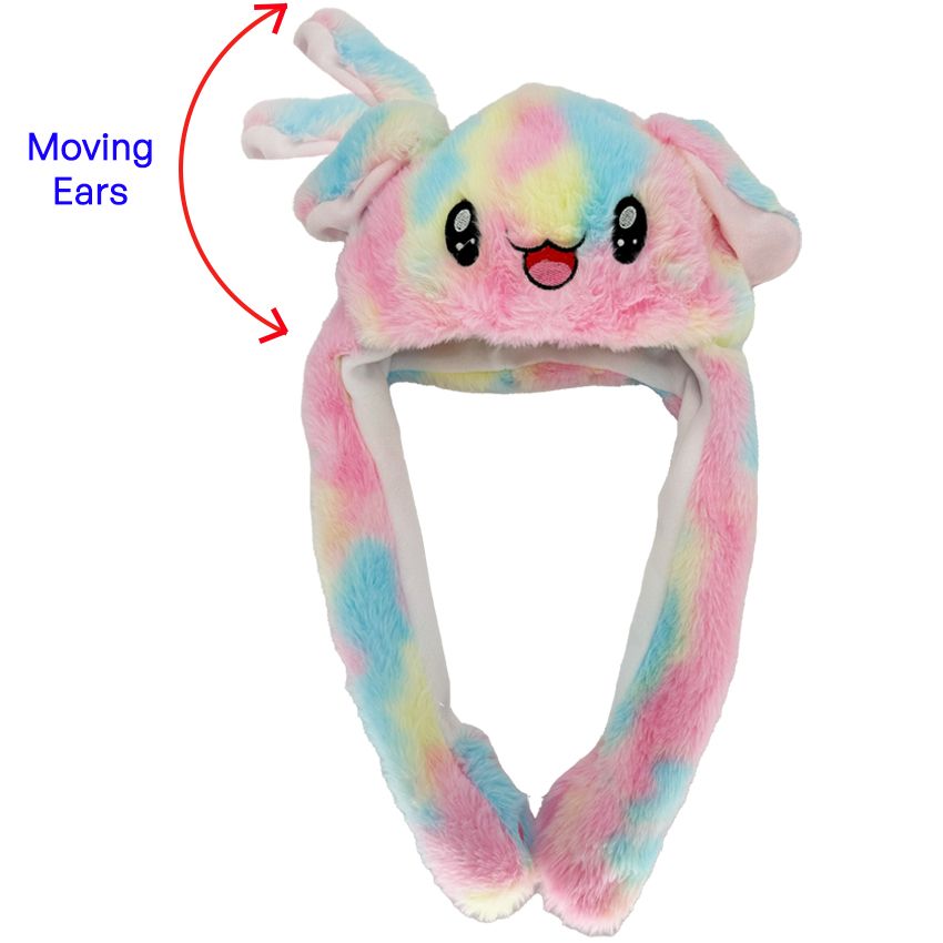 12 pieces of Cute Rainbow Animal Hats With Moving Ears
