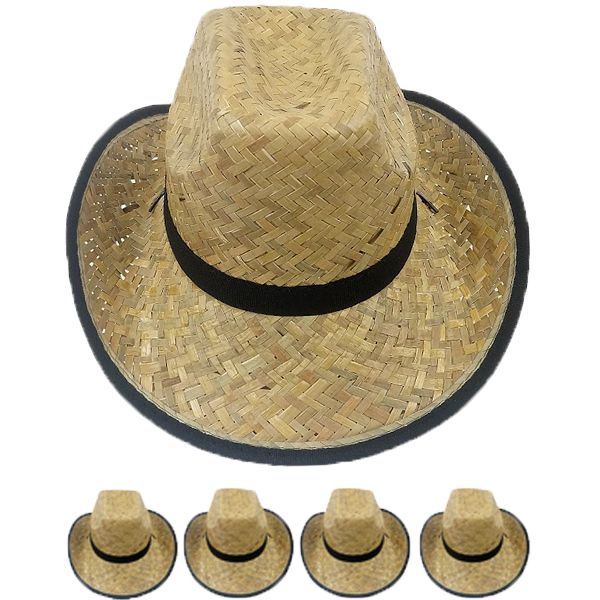 24 Pieces of Woven Straw Lightweight Man Cowboy Hat