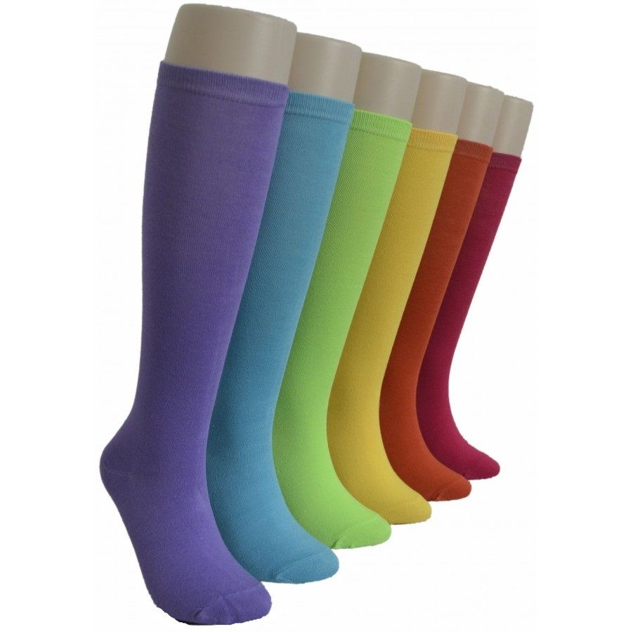 240 Pairs of Ladies KneE-High Socks 9-11 - Solid Colors