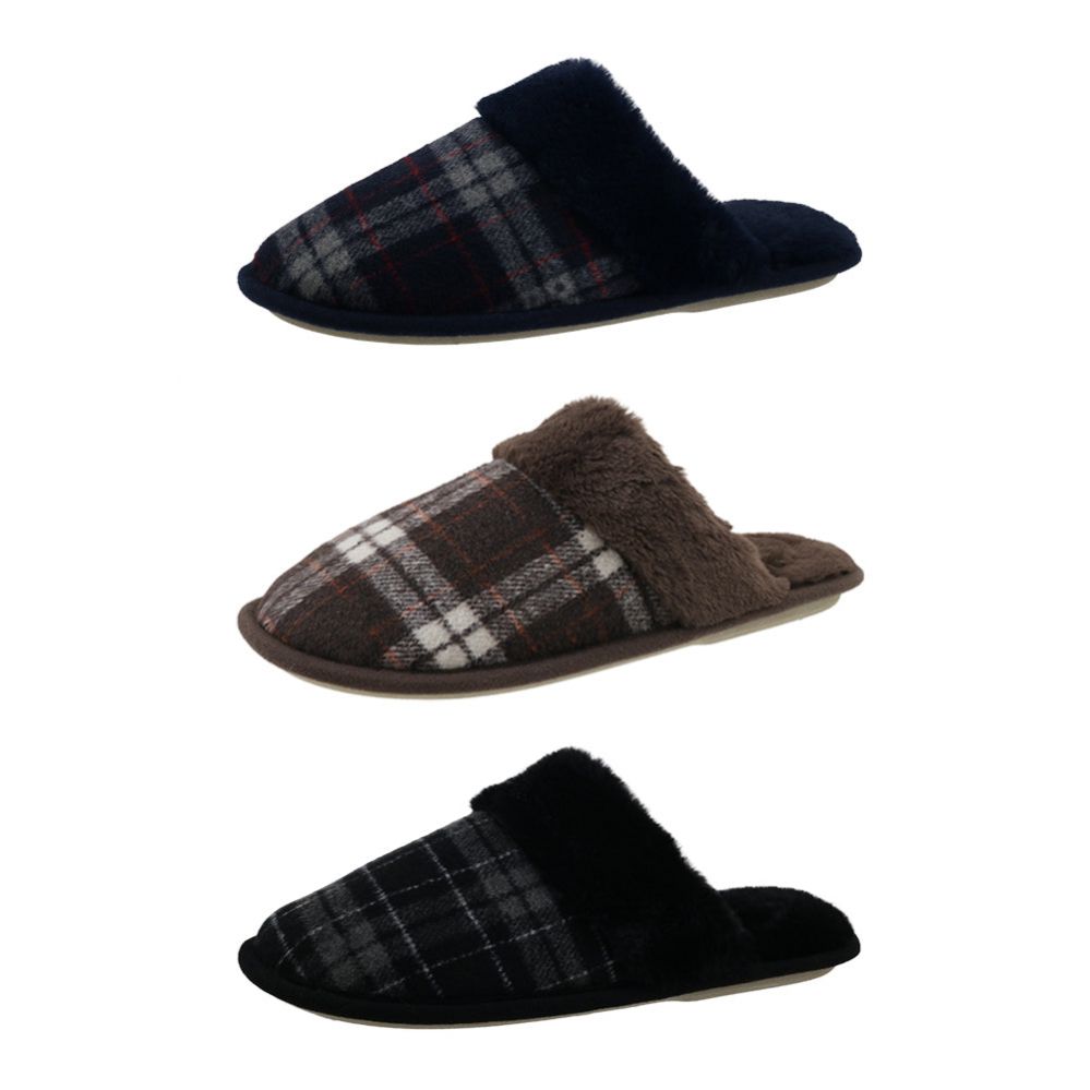 36 pieces of Mens Tartan Slipper Assorted