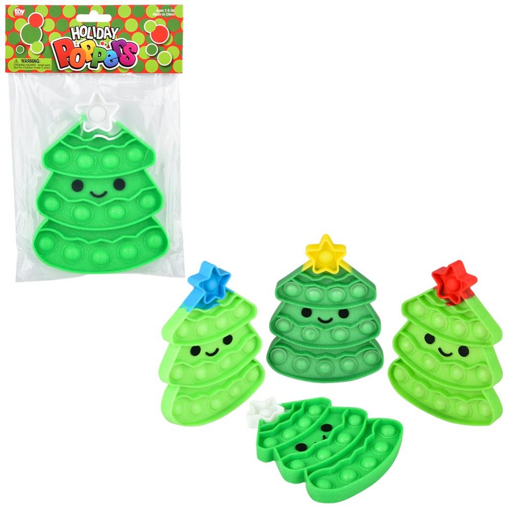 144 pieces of Christmas Tree Glitter Bubble Poppers