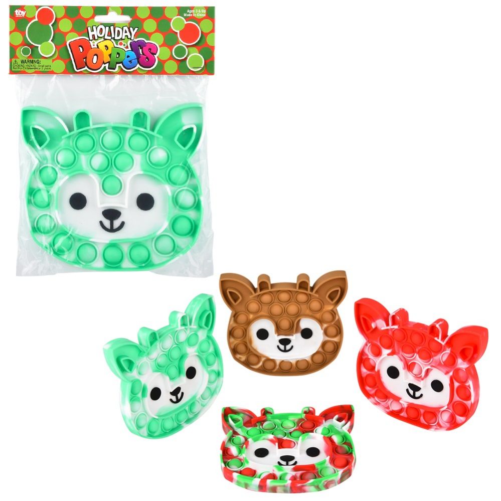 144 pieces of Reindeer Bubble Poppers 6 inch