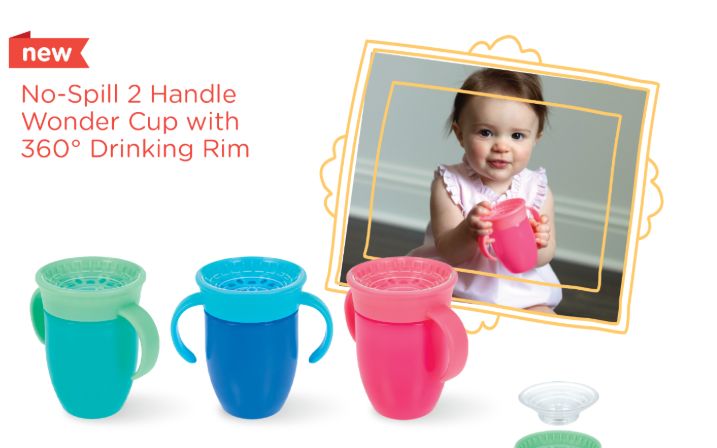 36 Pieces of Nuby NO-Spill 2-Handle Wonder Cup 360 Drinking Rim 7oz 6+ Months Assorted Colors