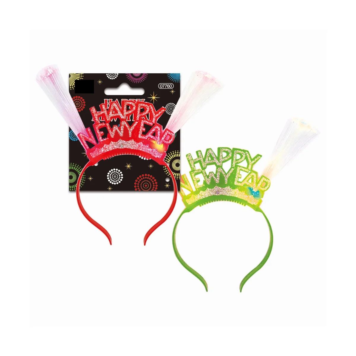 48 Pieces of Happy New Year Head Band With Flashing Led
