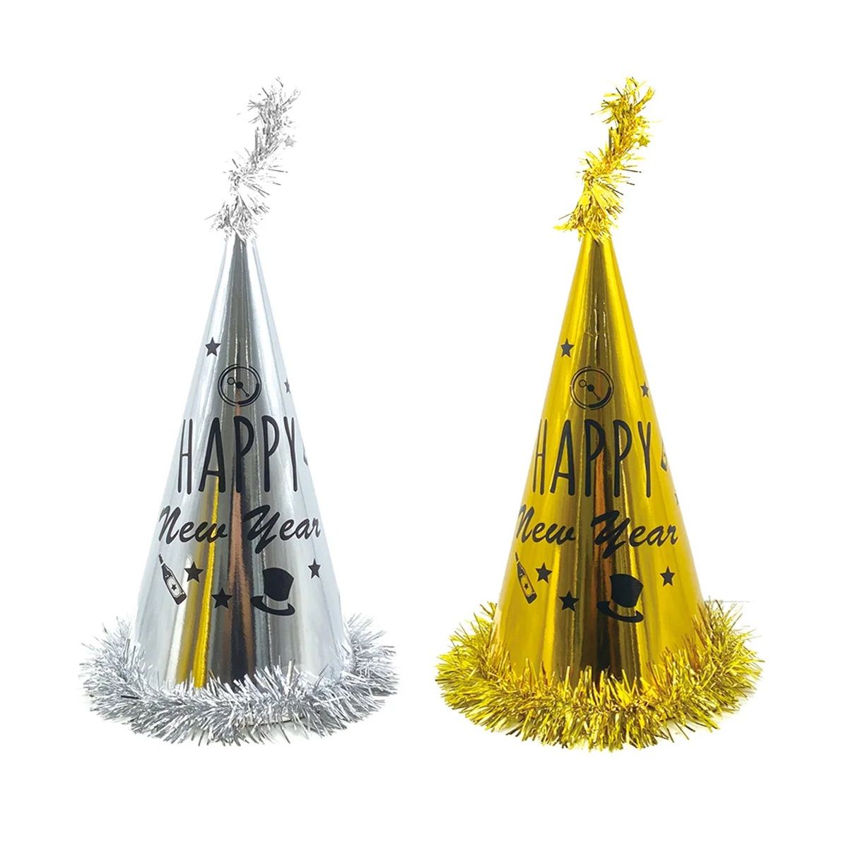 72 Pieces of New Year Cone Party Hat 13.5in
