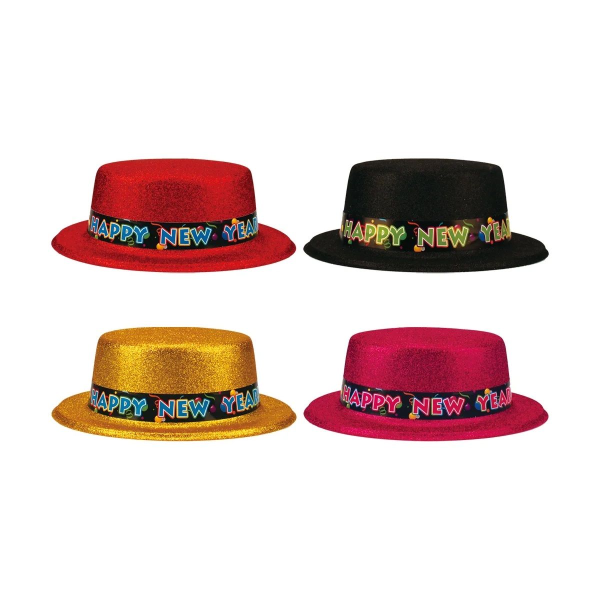 72 Pieces of Happy New Year Glitter Hat