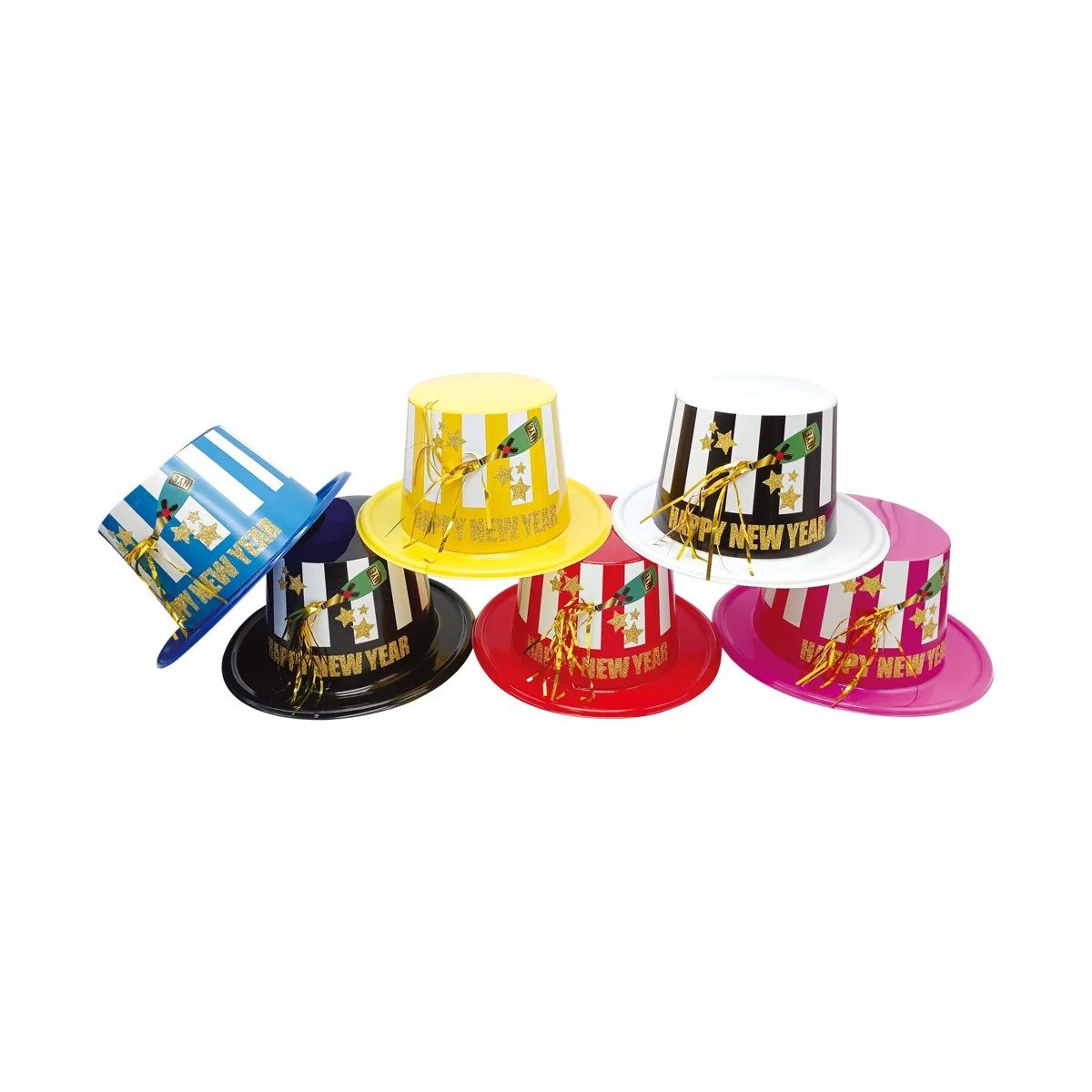 72 Pieces of Happy New Year Festive Hat In Asst. Colors