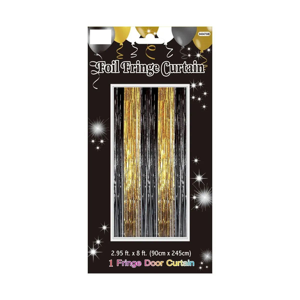 24 Pieces of Fringe Door Curtain 2tone Gold+Black 2.95 X 8ft