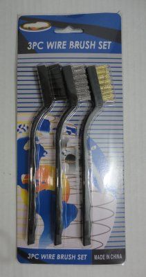 24 pieces of 3pc 7" Mini Wire Brush SeT-Black Handle
