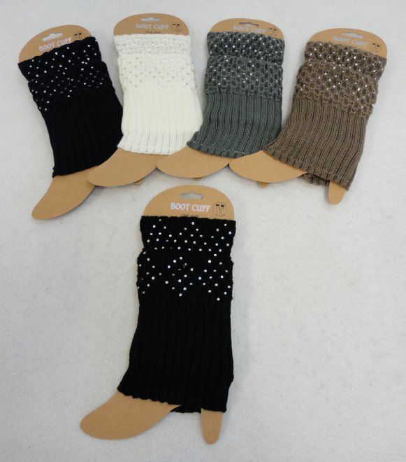 24 pieces of Knitted Boot Cuffs [rhinestones]