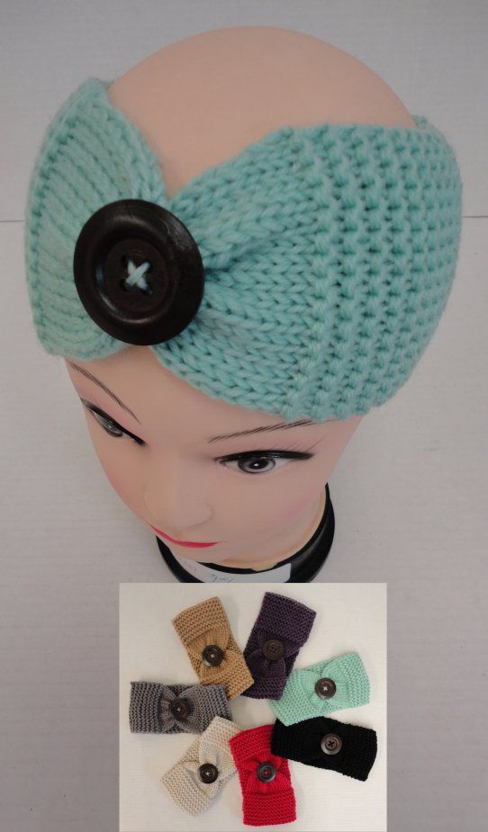 24 pieces of Hand Knitted Ear Band [lg Button] Loop