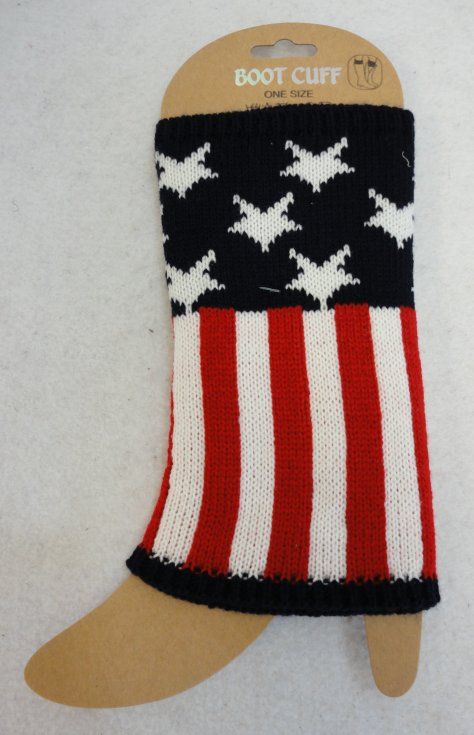 24 pieces of Knitted Boot Cuffs [stars & Stripes]