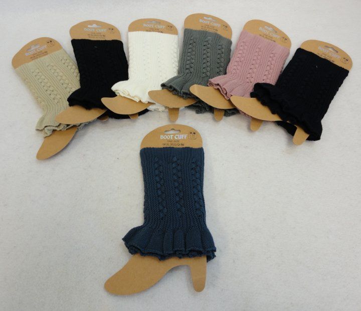 24 pieces of Knitted Boot Cuff W Ruffle [braided Knit]