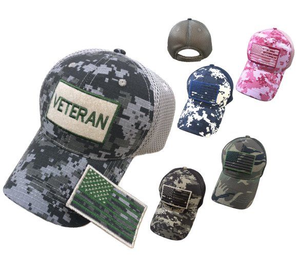 36 Pieces of Detachable Patch Hat/flag 100% Cotton Camo Mesh [veteran]