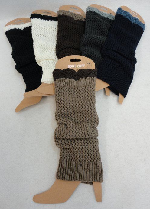 24 pieces of Knitted Leg Warmers [twO-Tone Loose Knit]