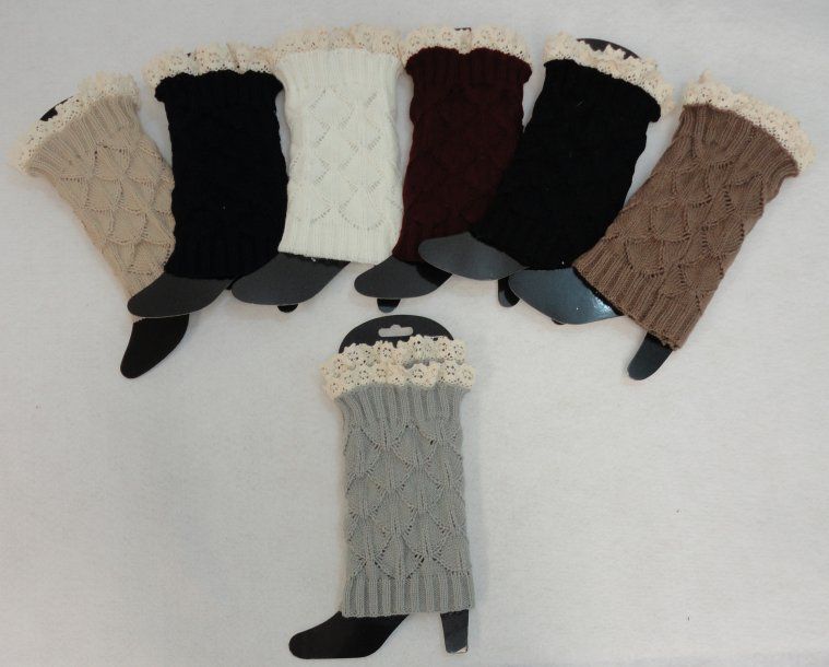 24 pieces of Knitted Boot Cuffs [antique Lace]