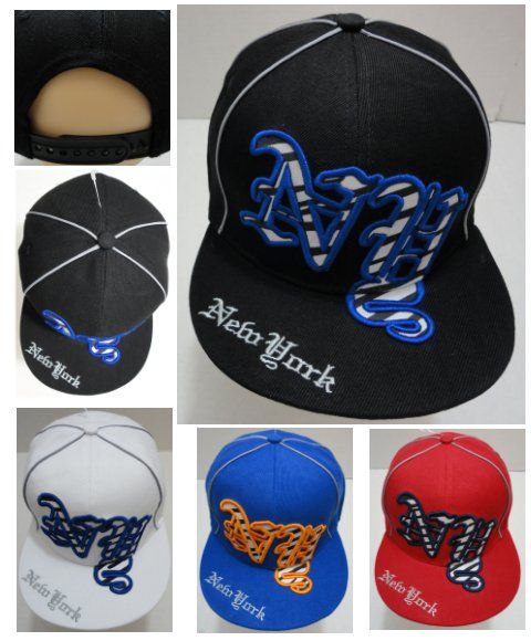 24 Pieces of SnaP-Back Flat Bill Cap [striped Ny]