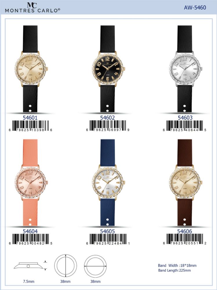 12 pieces of Ladies Watch - 54604 assorted colors
