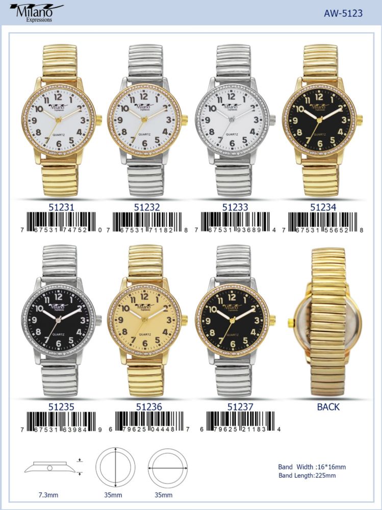 12 pieces of Ladies Watch - 51237-B8 assorted colors