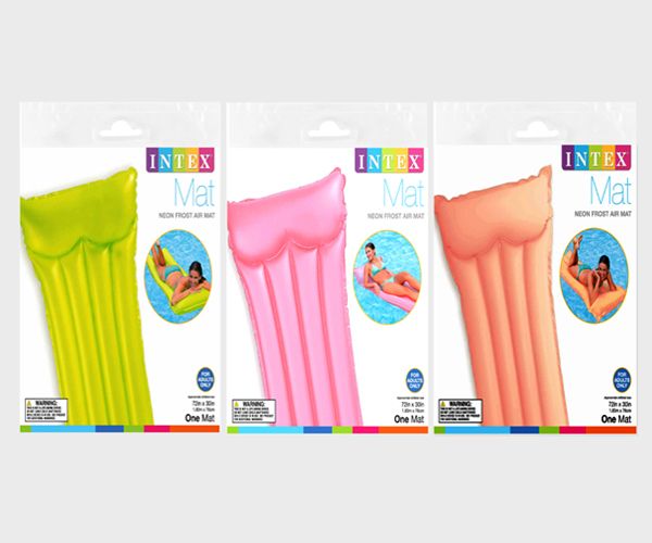 24 Pieces of Intex Mats 72 X 30 Neon Frost 3 Asst Poly Bag (22out111)