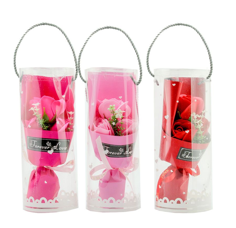 72 Pieces of Valentin Soap Flower In Pvc Box