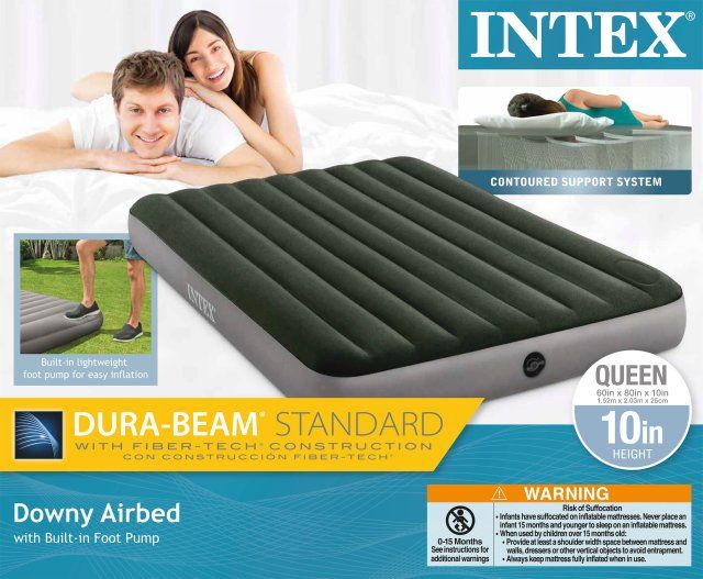 3 pieces of Intex Queen DurA-Beam Downy Airbed With Foot Bip