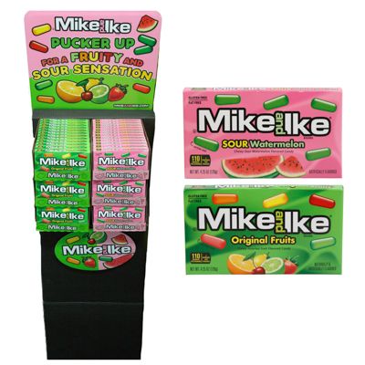 72 pieces of Mike & Ike Original Fruit And Sour Watermelon 4.25 Oz Theater Box In Shipper