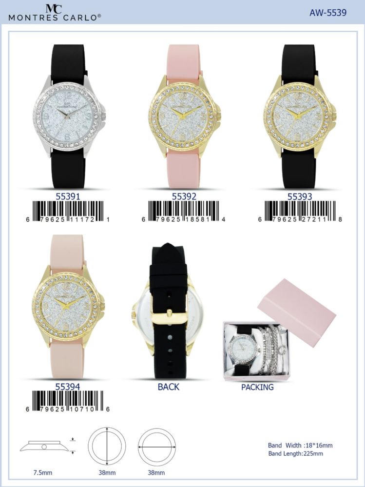 12 pieces of Ladies Watch - 55393 assorted colors