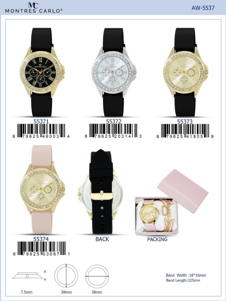 12 pieces of Ladies Watch - 55373 assorted colors