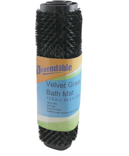 24 pieces of Grass Textured Spa Quality Foot Scrubber Shower Bath Mat AntI-Slip 24.5 inch X 13.5 inch Comforts Tired Feet Black