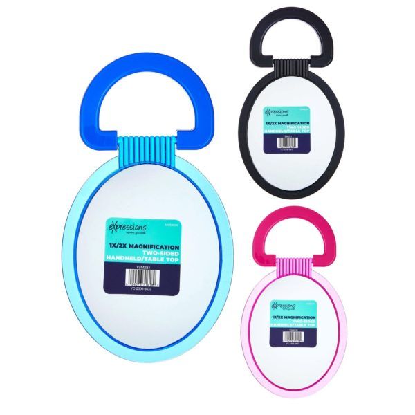 16 pieces of Expressions Oval Dual Sided Magnifier Handheld Mirror In Assorted Colors
