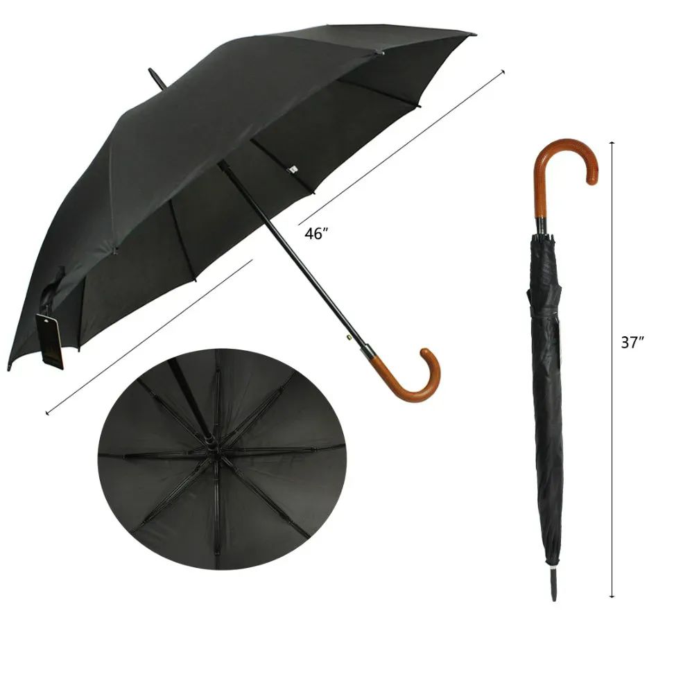 48 Pieces of 46" Black Umbrella