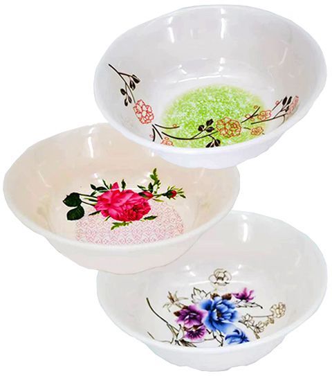 24 Pieces of Melamine Bowl 7in 200g Ast Design
