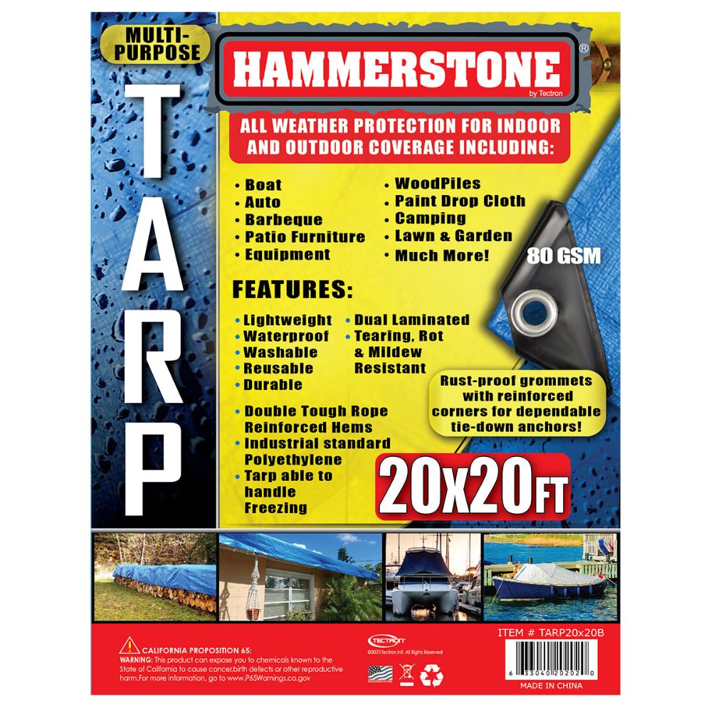 3 pieces of Tarp 20 X 20 Ft Blue 80 Gsm