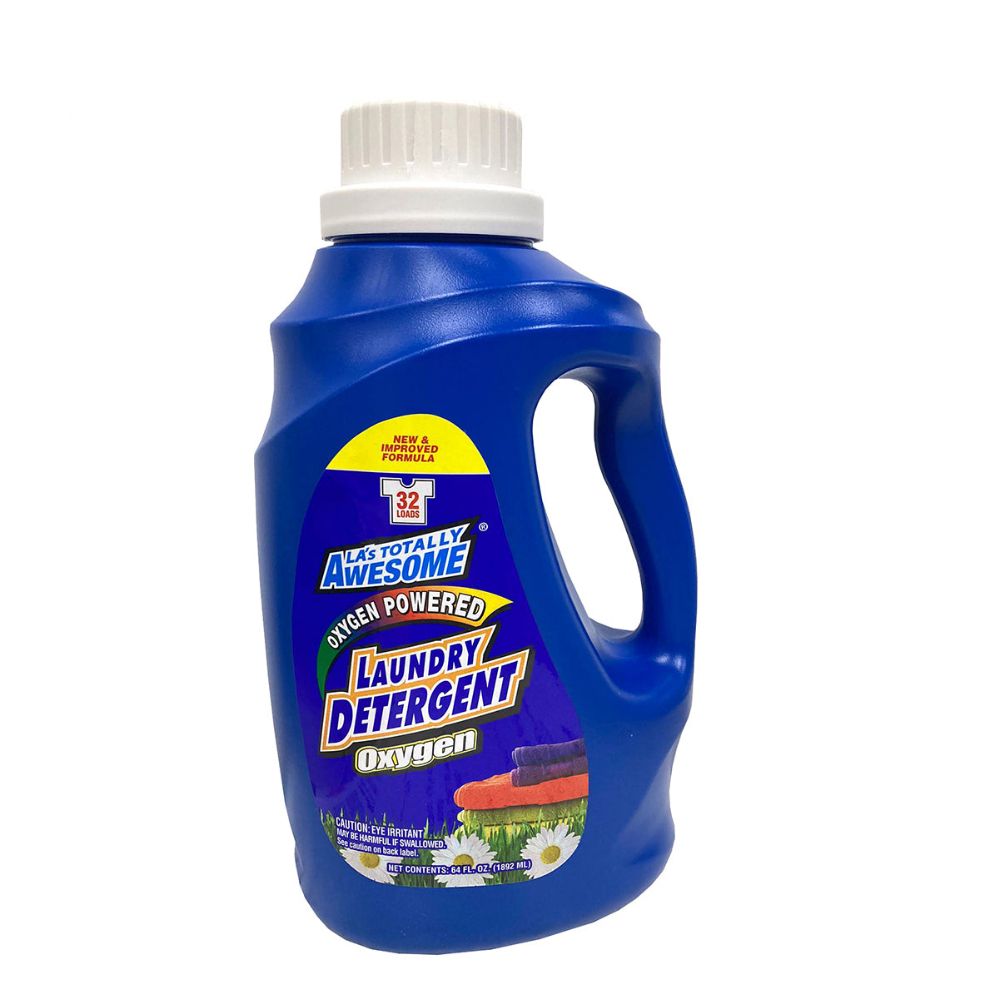8 pieces of 64 Oz La's Totally Awesome Laundry Detergent Liquid, Oxygen (blue)