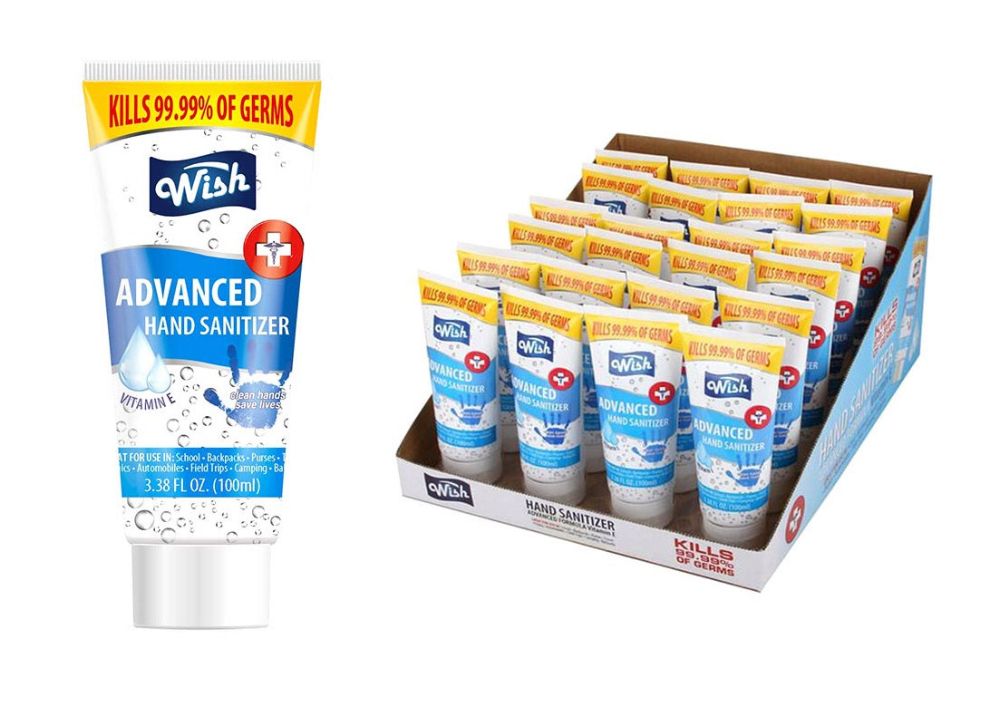 24 pieces of Wish Hand Sanitizer In Tube 3.38 Fl oz