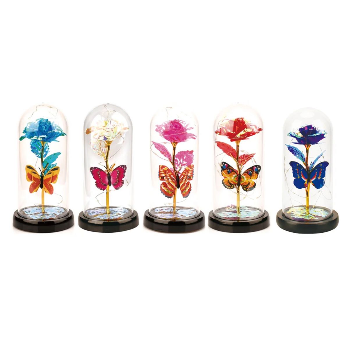 60 Pieces of Led Flower & Butterfly With Plastic Dome 21 X 11 cm